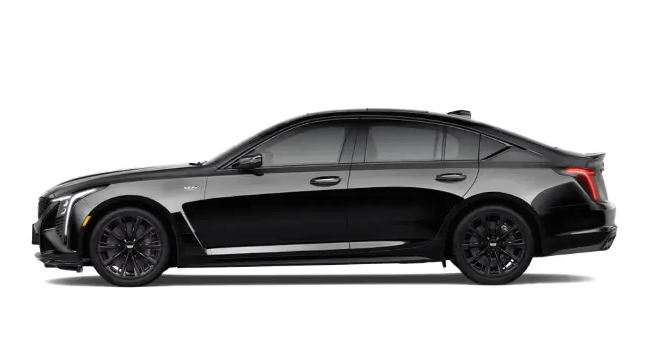 Cadillac CT5 side view - luxury sedan rental Dubai - Automan Car Rental