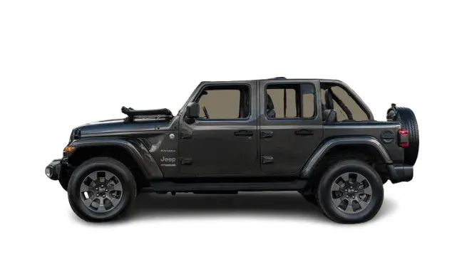 Jeep Wrangler Sahara side view - luxury SUV rental Dubai - Automan Car Rental
